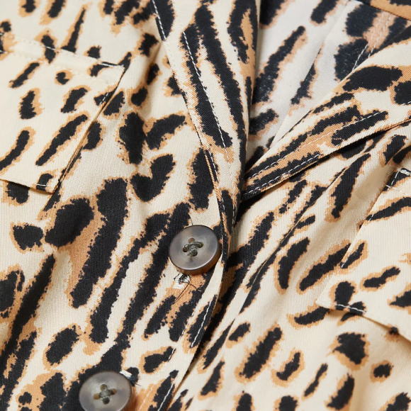 Joie 'Jailee' Animal-Print Cropped Jumpsuit, Ecru