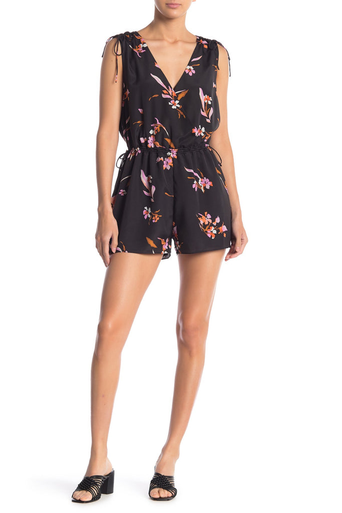 Joie Keona Floral Print Sleeveless Romper, Caviar