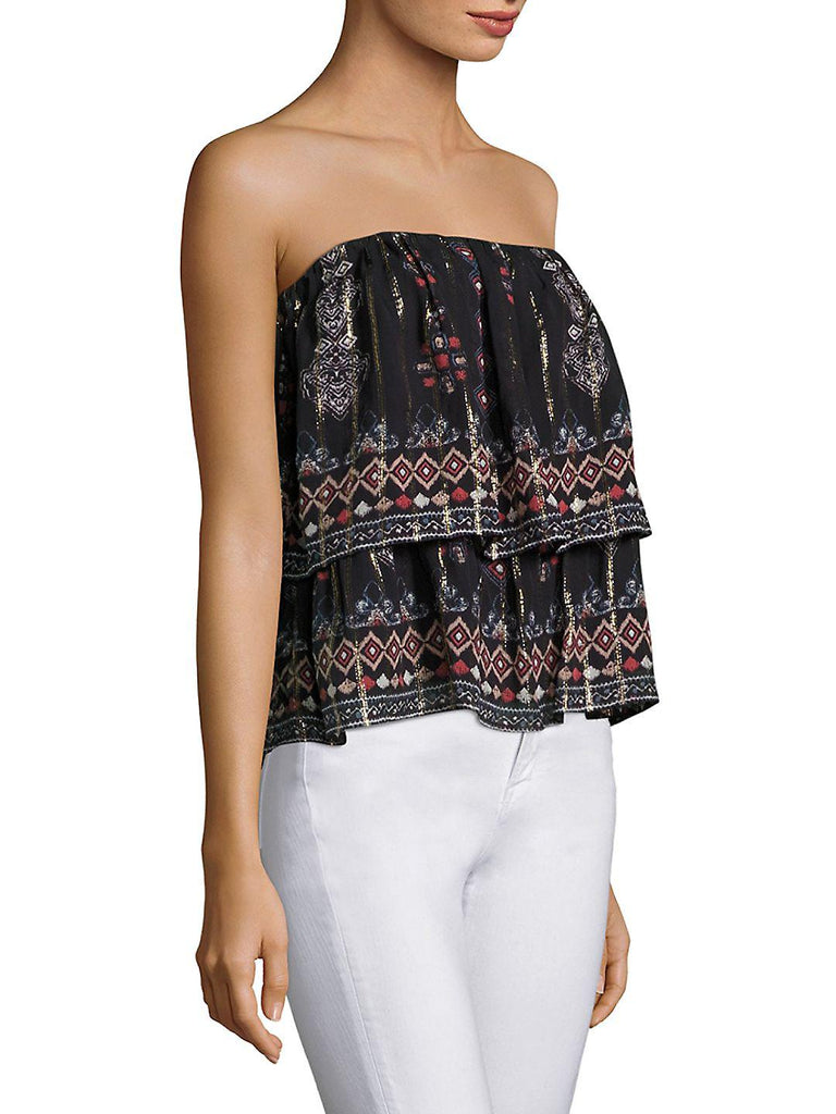 Joie 'Lyane' 2-in-1 Layered Printed Silk Skirt/Top, Caviar