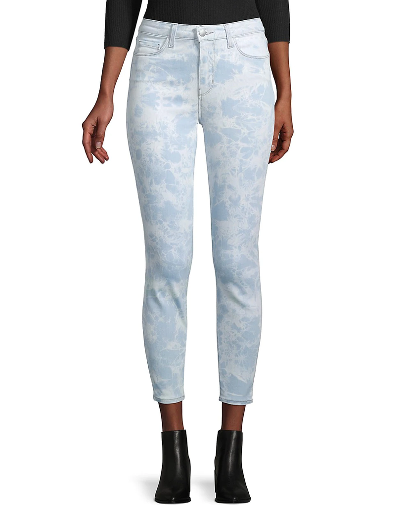 L'AGENCE Margot Tie-Dye High-Rise Skinny Jeans, Abyss