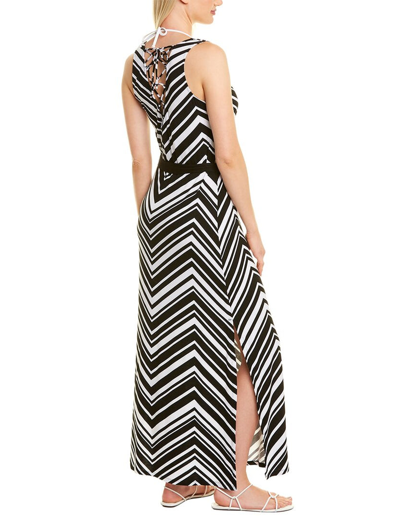 La Blanca Archistripe Swimsuit Cover-Up Maxi Dress, Black/White