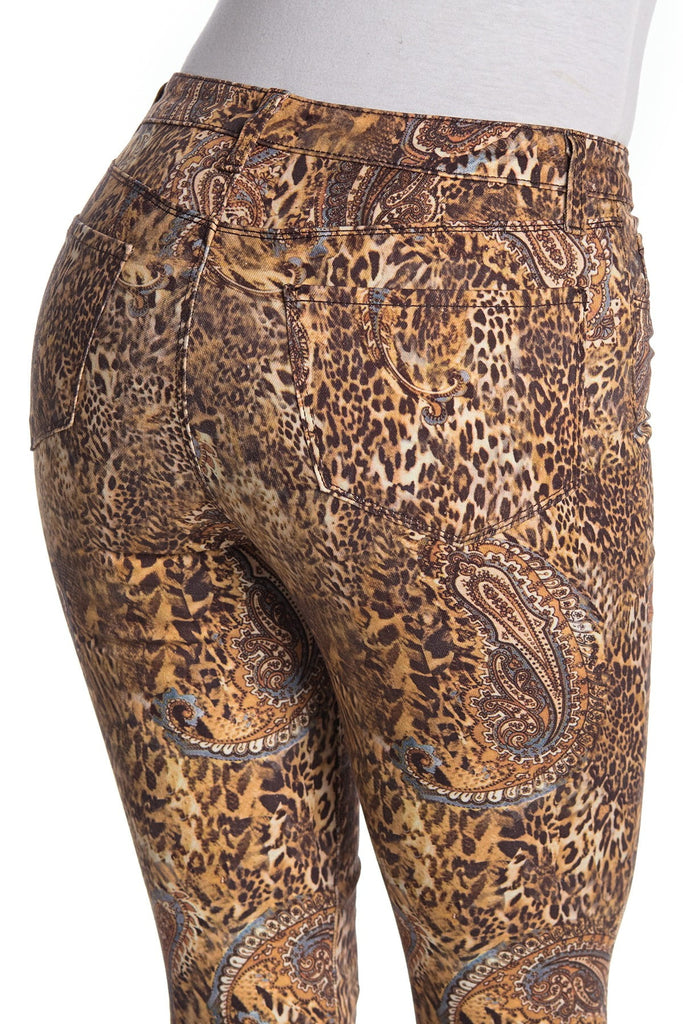 L'AGENCE Margot Leopard Paisley Skinny Jeans, Bronze Valencia