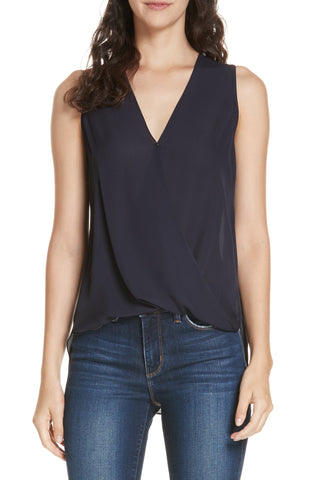 Joie Shawnette Metallic Silk Chiffon Halter Top, Caviar/Silver