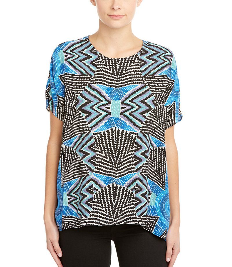 Mara Hoffman Printed Rayon Dolman Top, Starbasket Blue