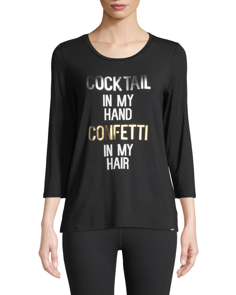 Marc New York Performance Women's Foil Print Graphic Tee, Black