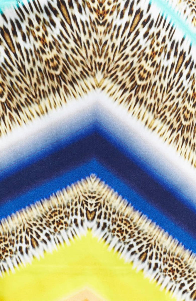 Milly Chevron Paneled Printed Sleeveless Shift Dress, Multi