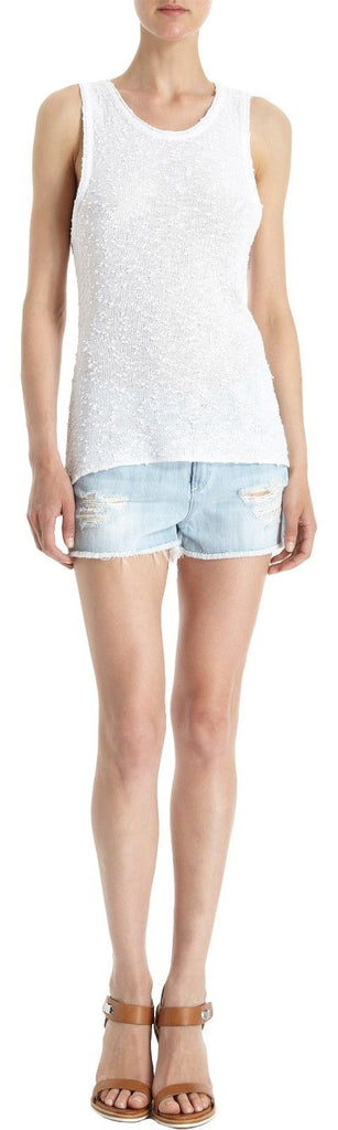 Rag & Bone Marilyn Nubby Textured Open-knit Sweater Tank, White