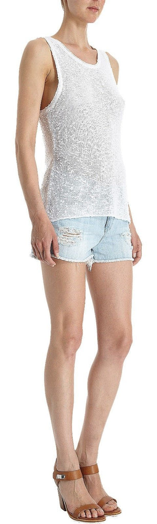 Rag & Bone Marilyn Nubby Textured Open-knit Sweater Tank, White