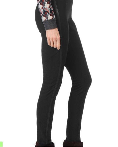 Rag & Bone Leather-Trimmed 'Van Dyke' Leggings, Black