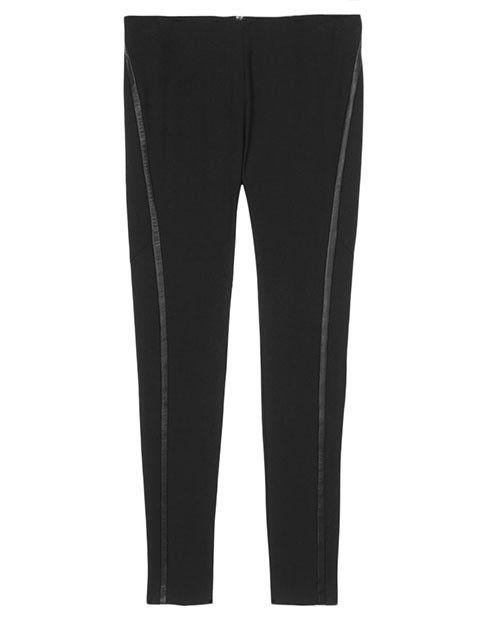 Rag & Bone Leather-Trimmed 'Van Dyke' Leggings, Black