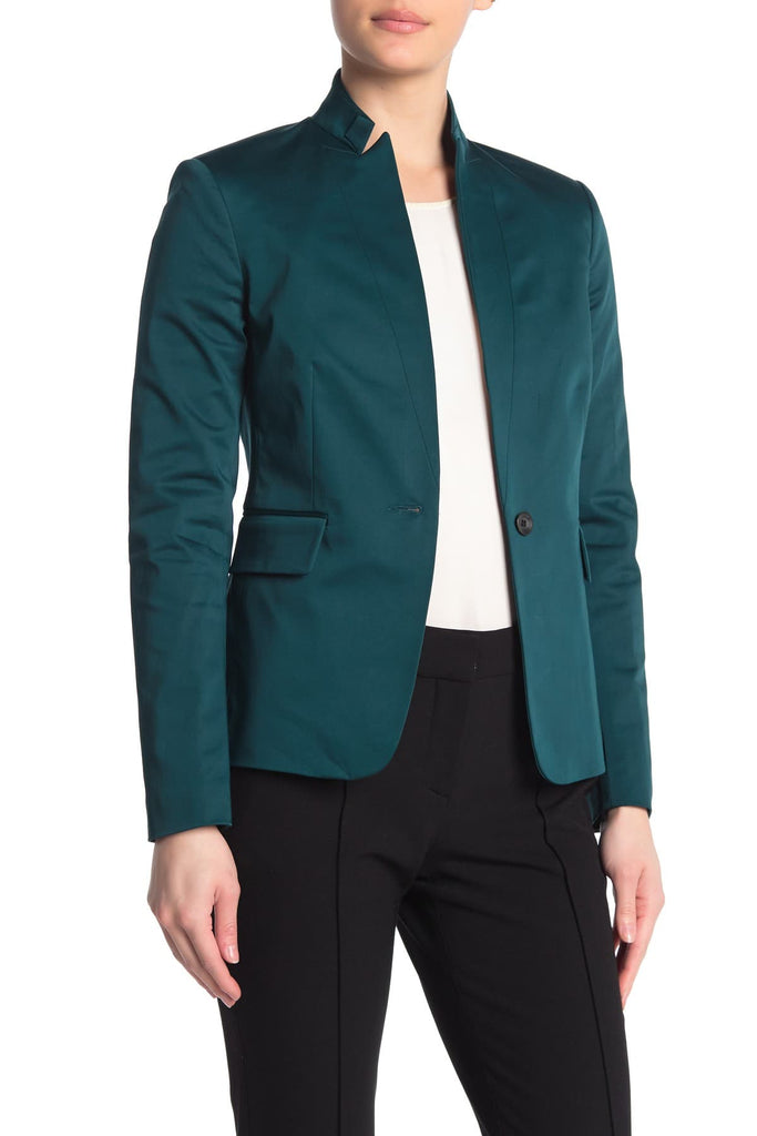 Rag & Bone Archer Cotton Sateen Blazer, Teal