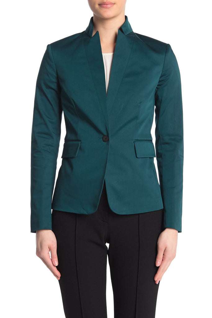 Rag & Bone Archer Cotton Sateen Blazer, Teal