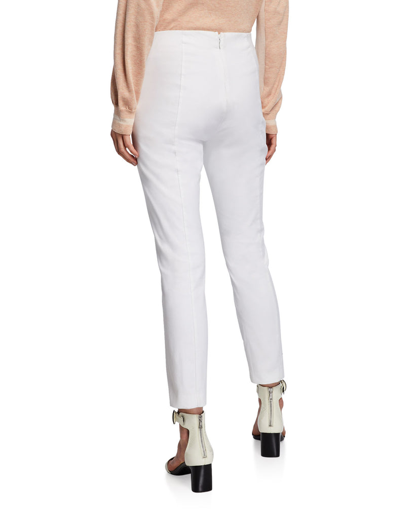 Rag & Bone Simone Snap-Front Stretch Cotton Pants, White
