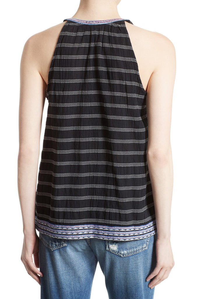 Soft Joie 'Heather' Embroidered Sleeveless Top, Caviar/Porcelain