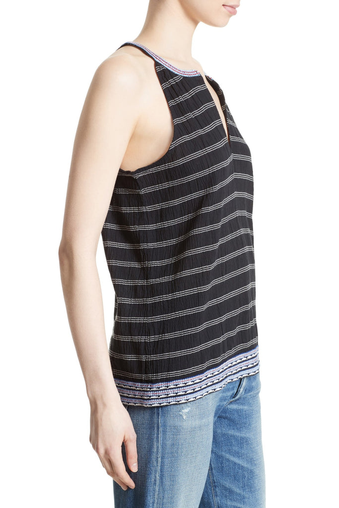 Soft Joie 'Heather' Embroidered Sleeveless Top, Caviar/Porcelain