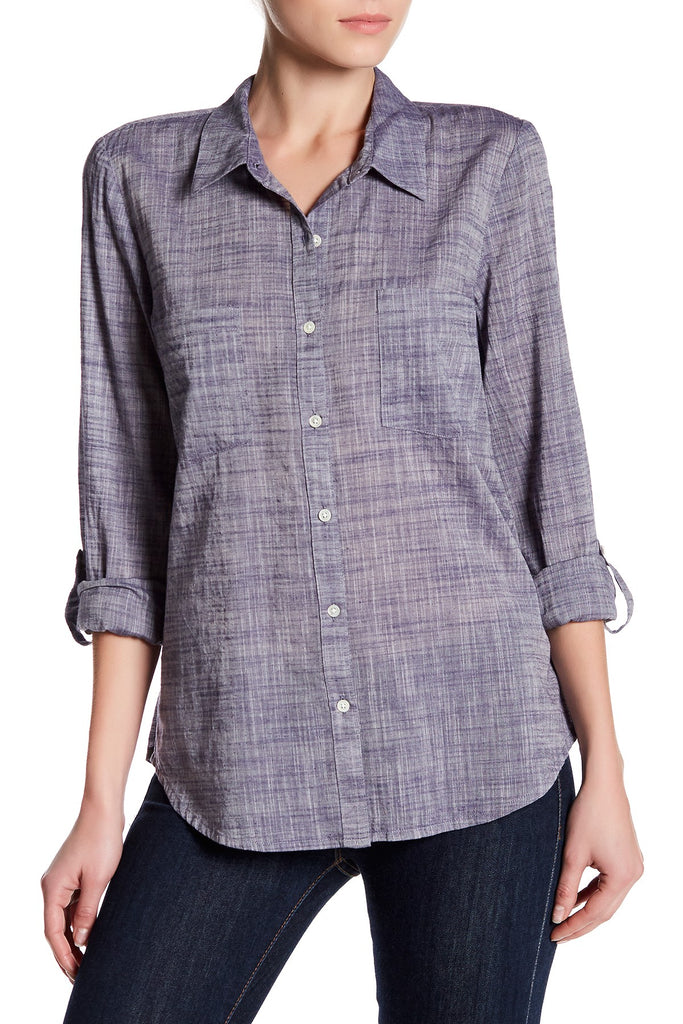 Soft Joie 'Sania' Button Front Cotton Blouse, Crossdye Chambray