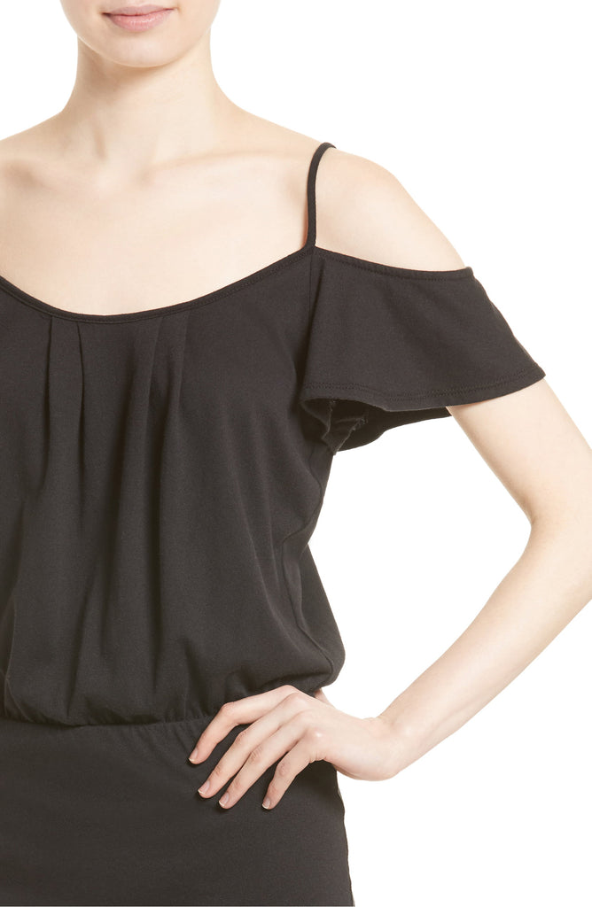 Soft Joie Tahlia Cold-Shoulder Blouson Dress, Caviar Black