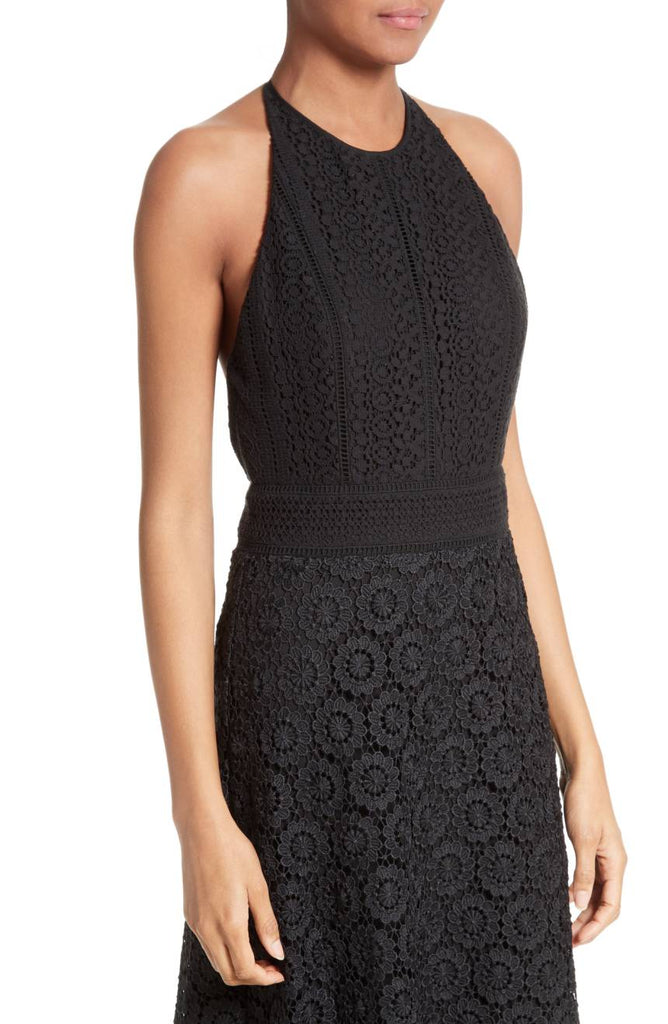 Theory Elizabetha Sleeveless Lace Open-back Maxi Dress, Black