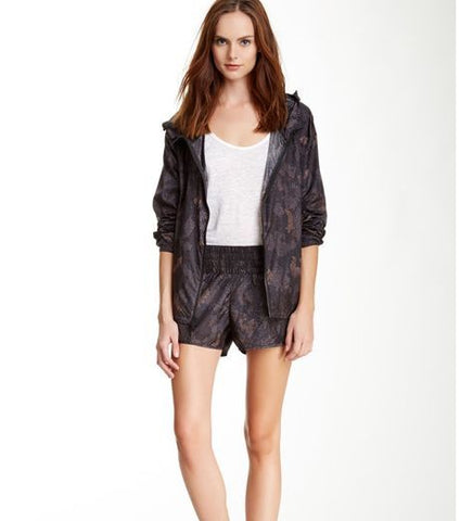 FRAME Linen-Blend Striped Paperbag Shorts, Off-White Multi