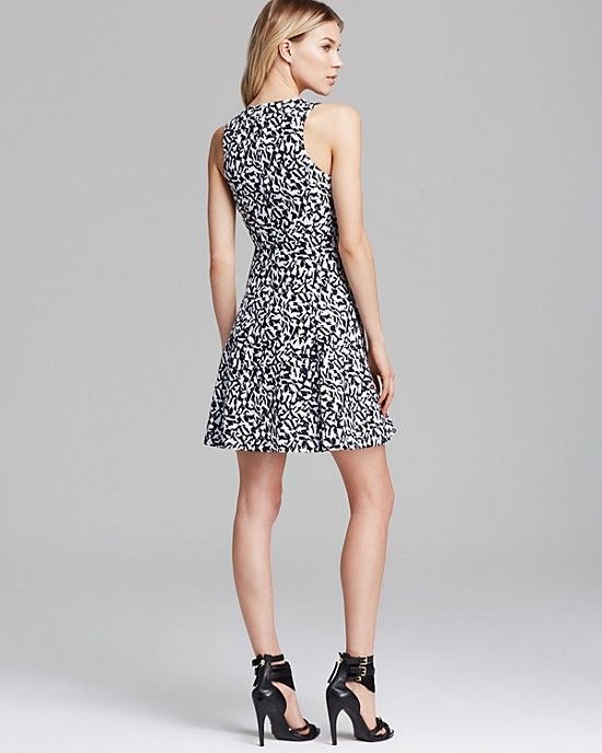 Theory Maydra Pescara Printed-Cotton Eyelet Dress, Navy Blue/White