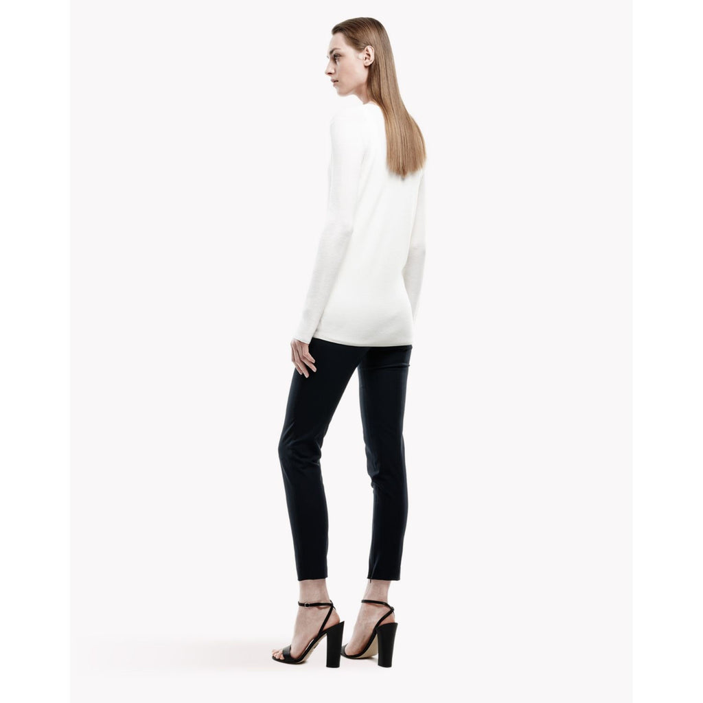 Theory Orhila Preen Fine-Ribbed Wool Cardigan, Ice White