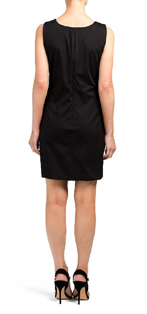 Theory Rikae Sleeveless Stretch Cotton Sheath Dress, Black