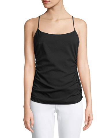 Theory Petteri Rosina Crepe Cold Shoulder Top, Black