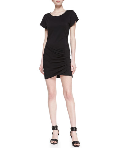 Theory Petteri Rosina Crepe Cold Shoulder Top, Black