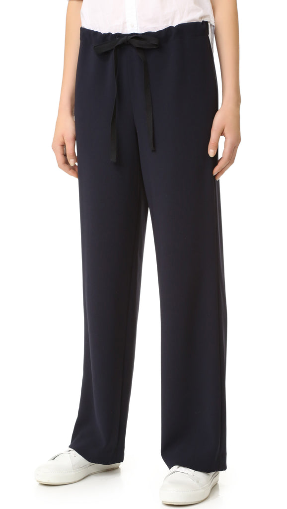 Theory Winszlee Wide-Leg Admiral Crepe Pants, Deep Navy