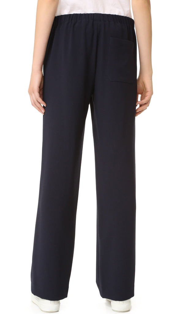 Theory Winszlee Wide-Leg Admiral Crepe Pants, Deep Navy