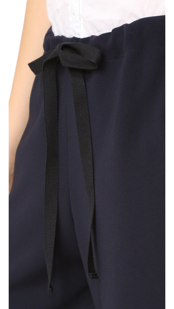 Theory Winszlee Wide-Leg Admiral Crepe Pants, Deep Navy