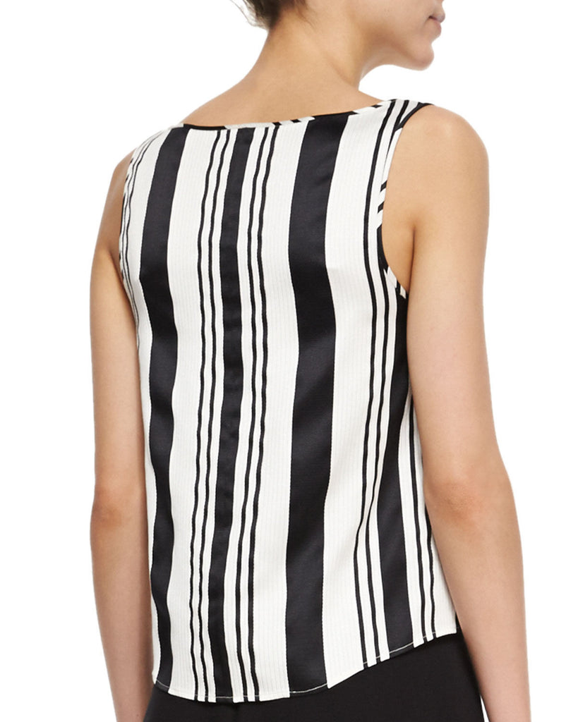 Theory Zelia Striped Sleeveless Top, Black/White