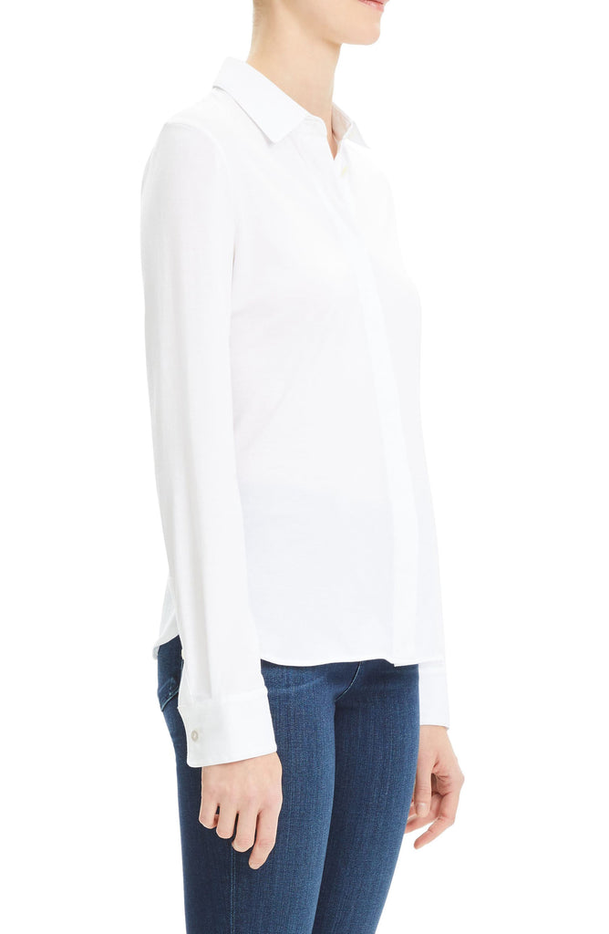 Theory Apex Fitted Pima Cotton Long Sleeve Shirt, White