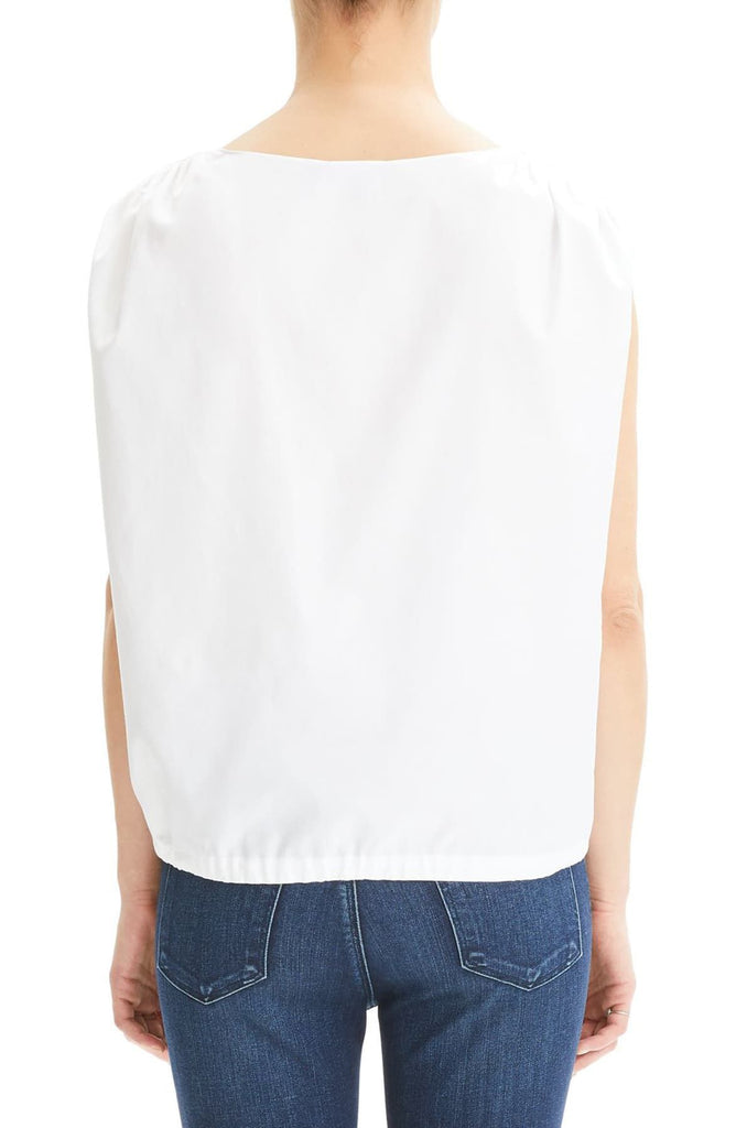 Theory Balloon Perfect Cotton Tie-Waist Sleeveless Top, White
