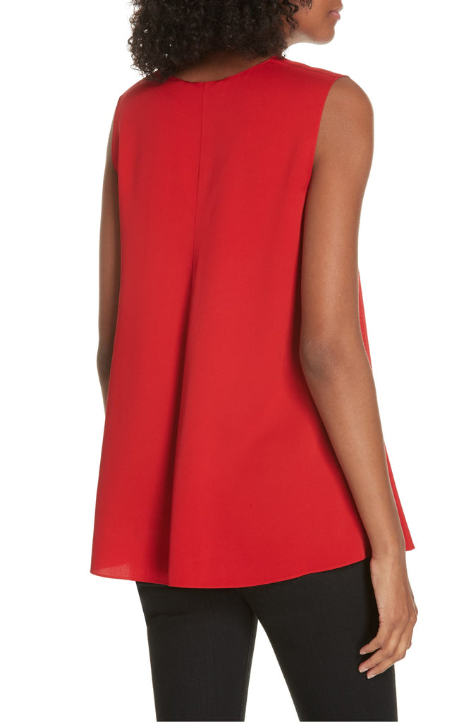 Theory Stretch Silk Sleeveless Swing Top, Peppercorn Red