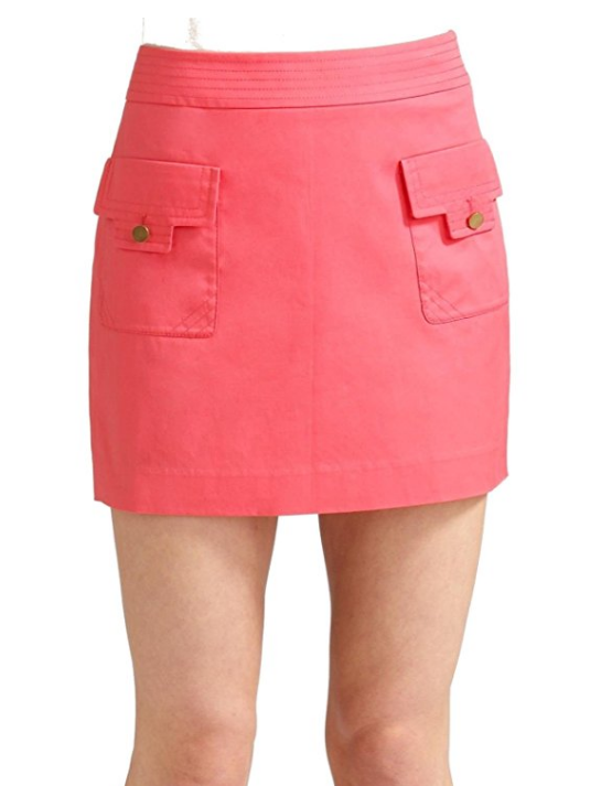 Tory Burch Perer Stretch Cotton Twill Skirt, Lipstick Pink