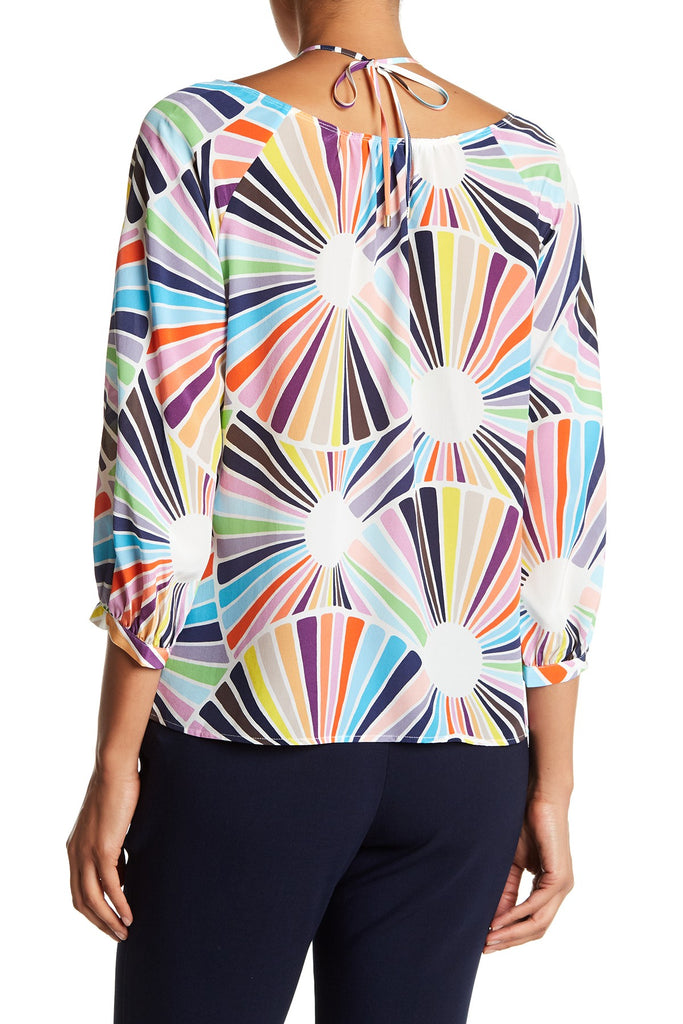 Trina Turk Amorita Printed-Silk Halter Tie Top, Multi