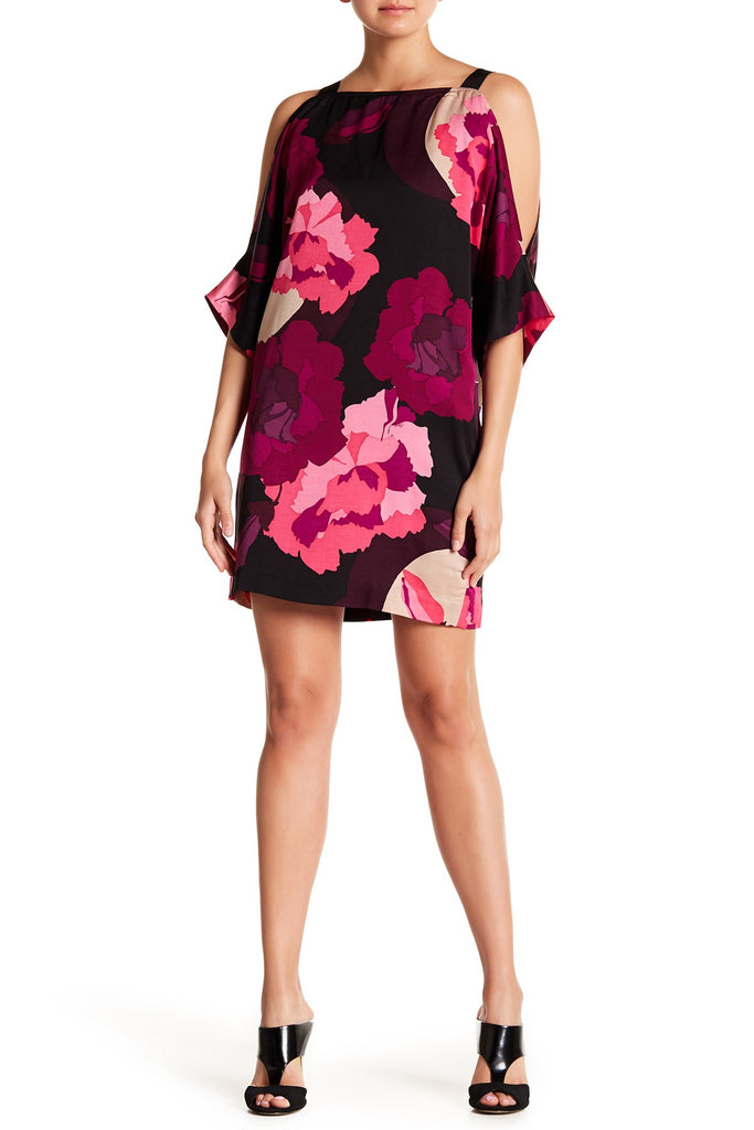 Trina Turk Baracoa Cold-Shoulder Floral Print Shift Dress, Multi
