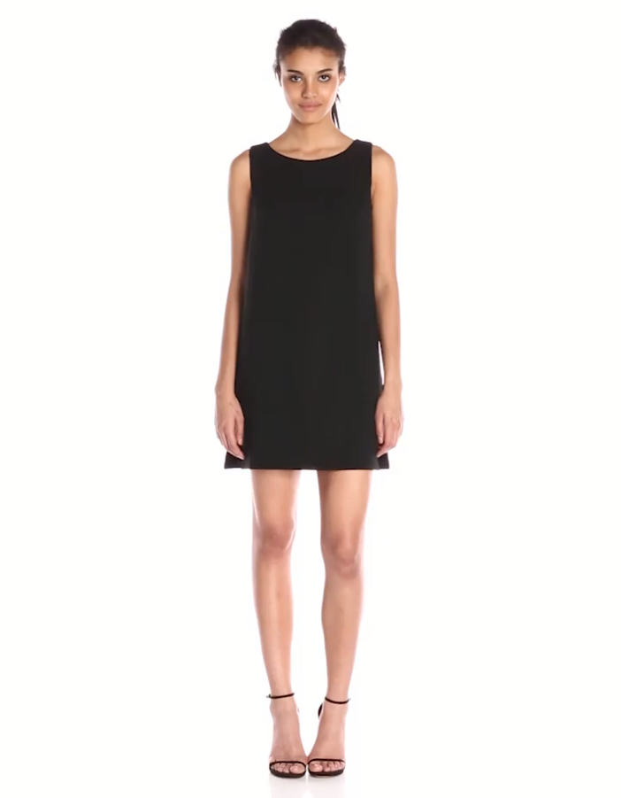 Trina Turk 'Brynne' Front Overlay Sleeveless Shift Dress, Black