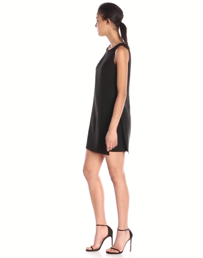 Trina Turk 'Brynne' Front Overlay Sleeveless Shift Dress, Black
