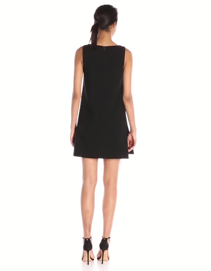 Trina Turk 'Brynne' Front Overlay Sleeveless Shift Dress, Black