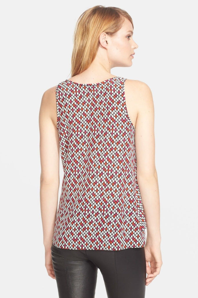 Trina Turk 'Burke' Print Silk Sleeveless Top, Fuschia