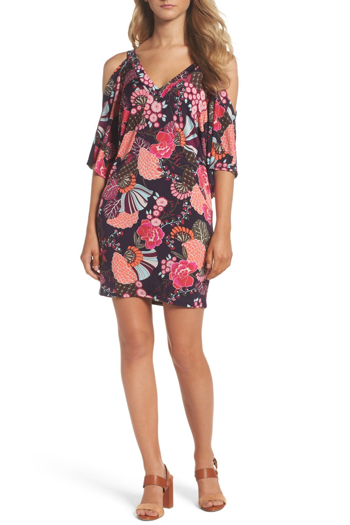 Trina Turk 'Catina' Cold Shoulder Printed Dress, Multi