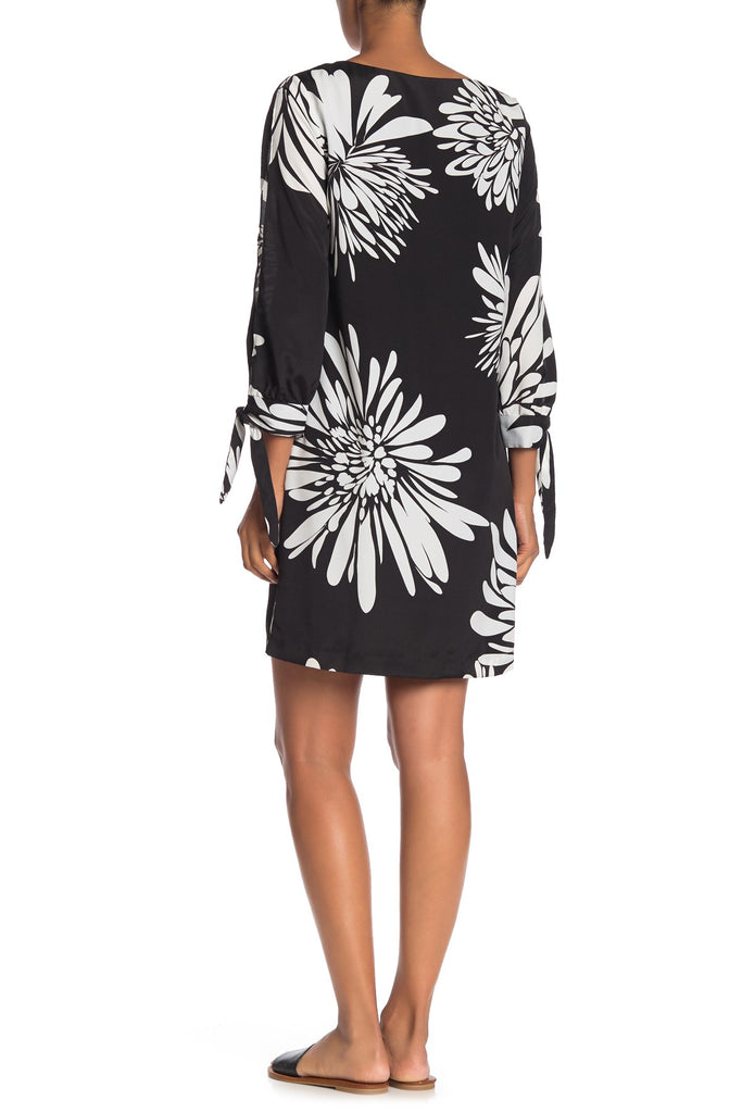 Trina Turk Fondness Floral Split Sleeve Dress, Black
