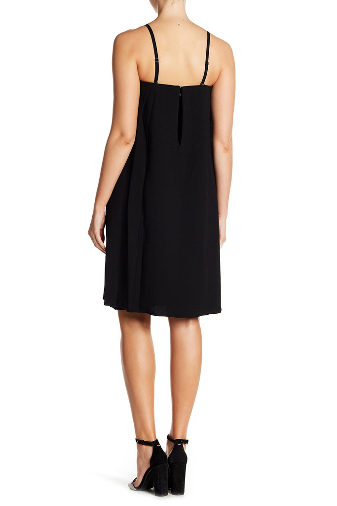 Trina Turk Genius Strapless Popover Crepe Shift Dress, Black