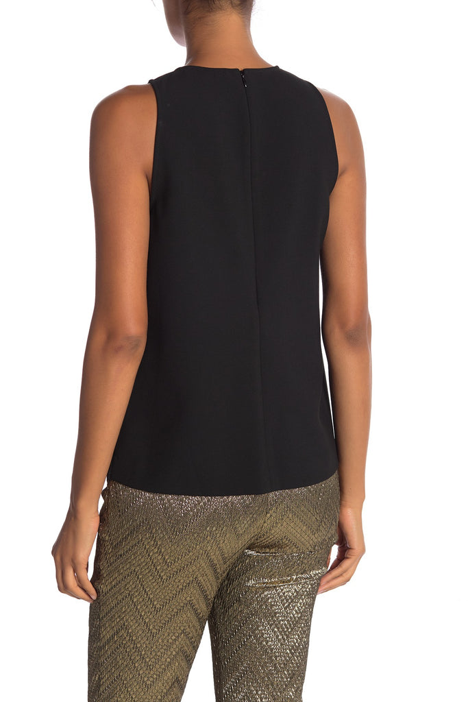 Trina Turk Juna Front Embellished Jewel Sleeveless Top, Black