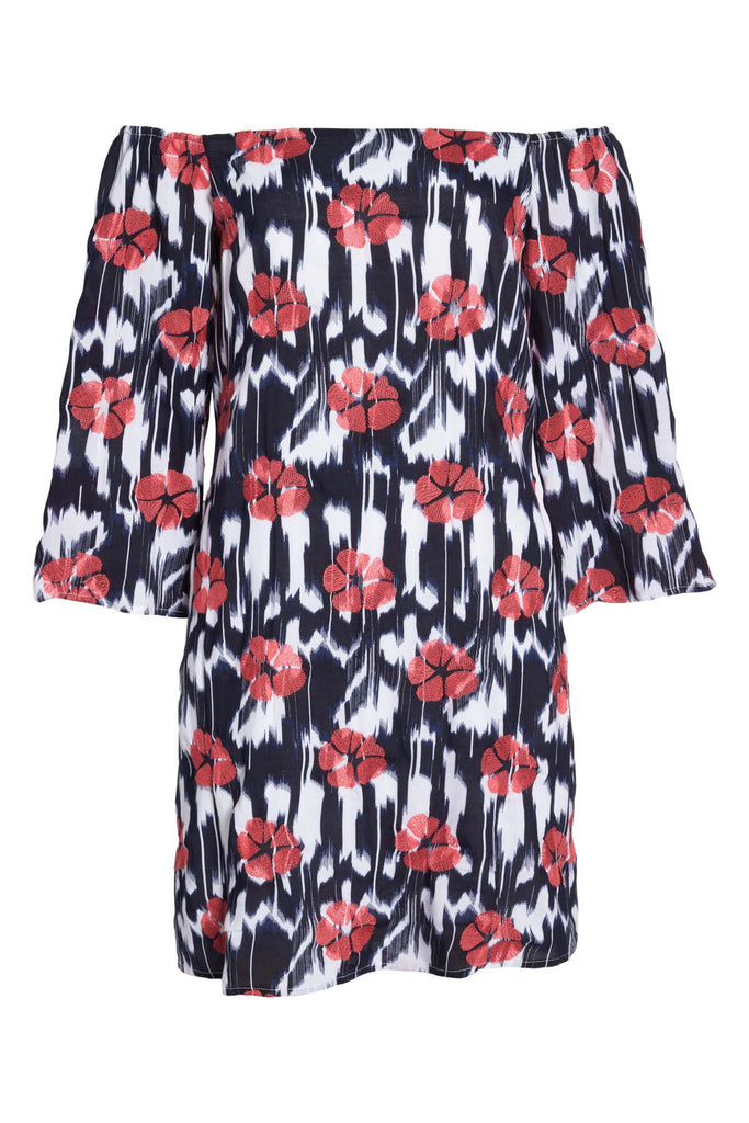 Trina Turk Kenwood Off-The-Shoulder Floral Print Dress, Multi