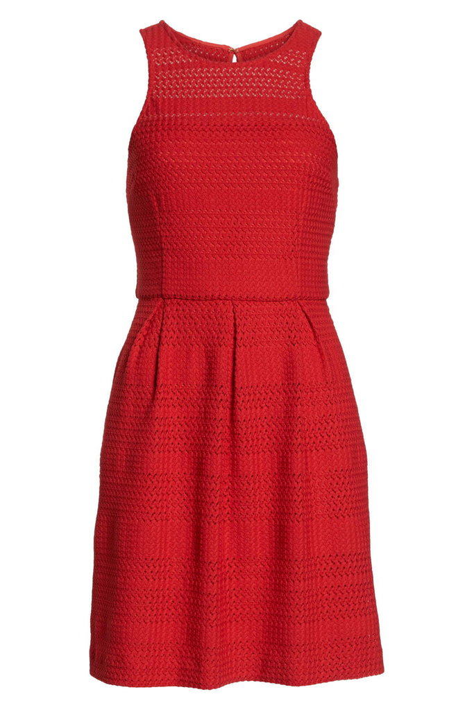 Trina Turk Keon Lace Fit & Flare Dress, Ruby Rose