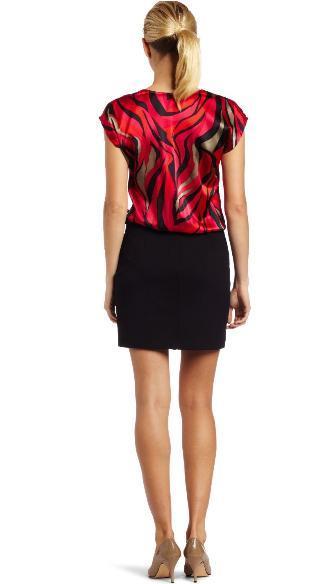 Trina Turk 'Luci' Silk & Stretch Knit Combo Dress, Black Multi