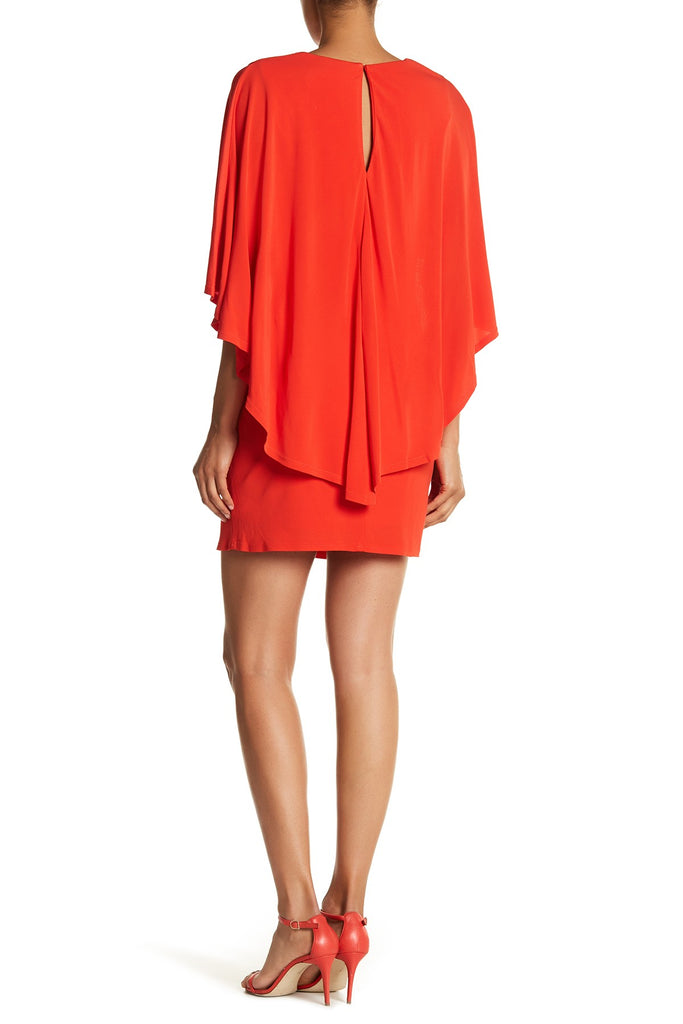 Trina Turk Marino Jersey Capelet Shift Dress, Red Grotto